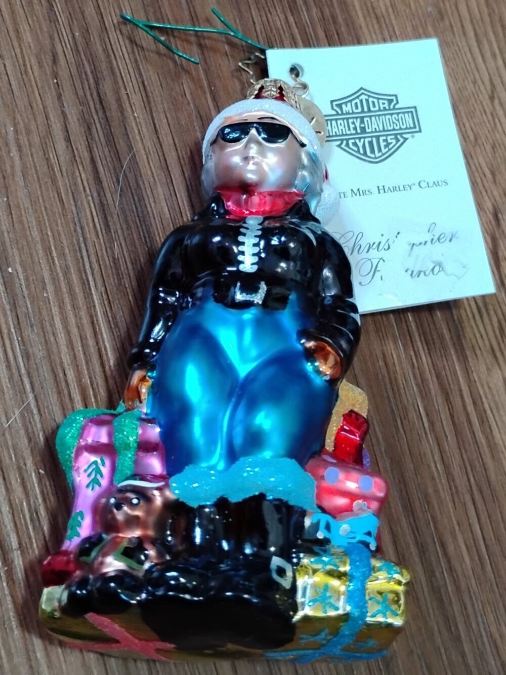 NWT Christopher Radko Harley-Davidson Mrs. Harley Claus Mercury Glass Ornament